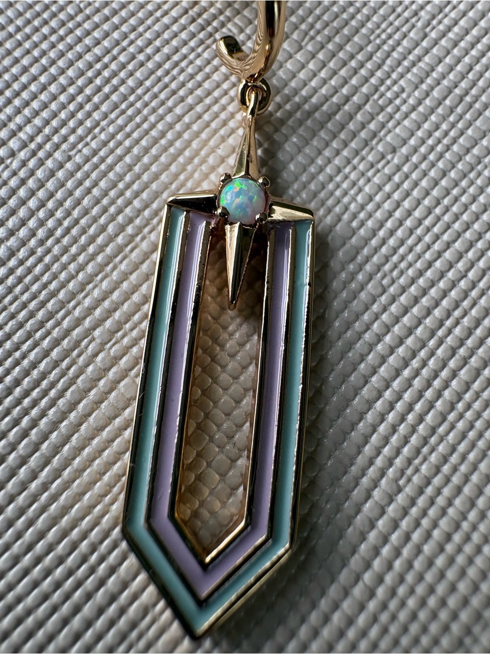 Elizabeth Stone Geometric Drop Earrings in Gold & Multicolor - Picture 4 of 5